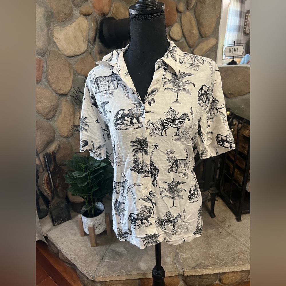 Safari Print Shirt - Black and White